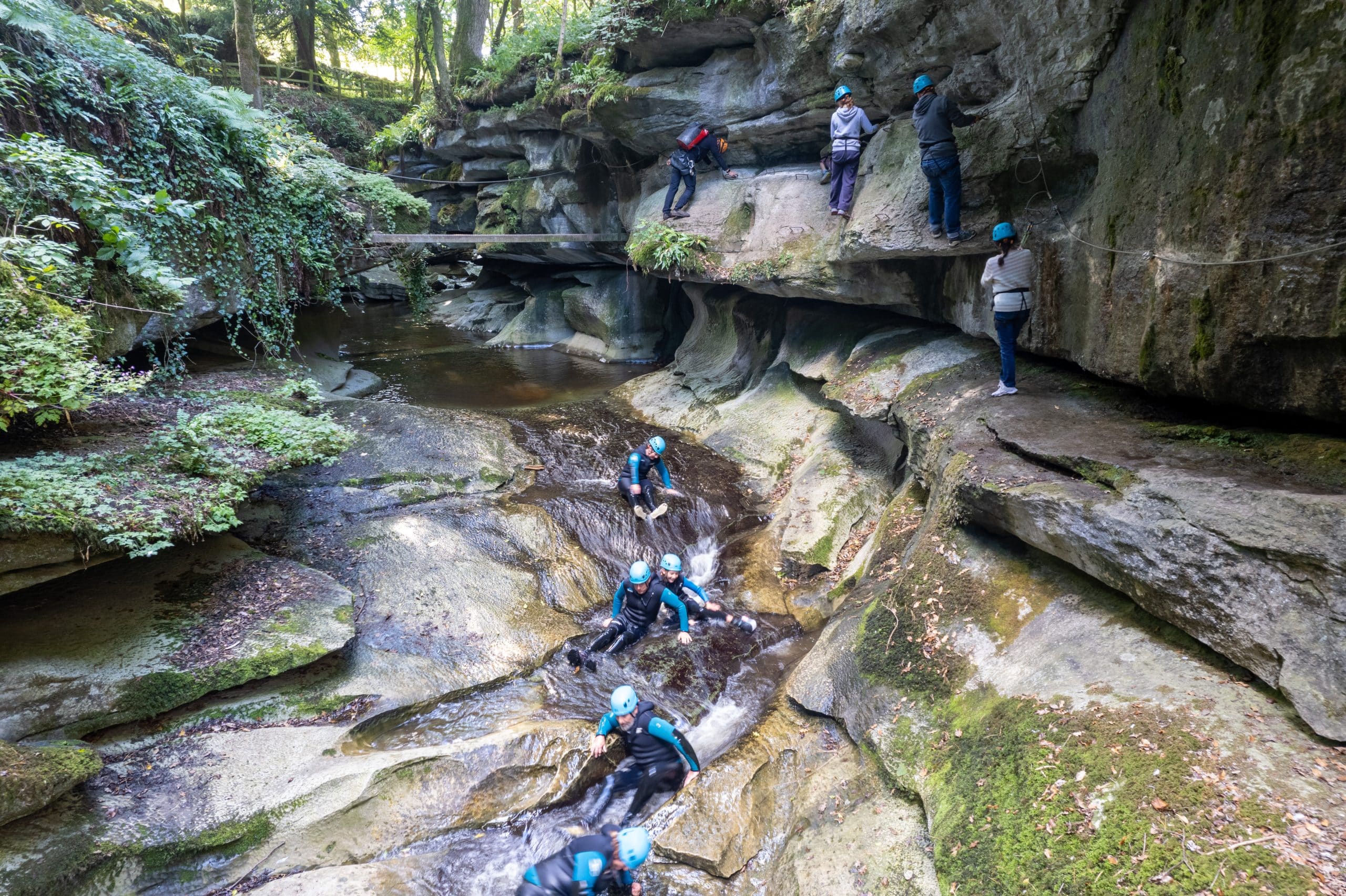 Best Adventure Gifts for Father's Day 5 Gorge walking in the limestone ravine at How Stean Gorge in the Yorkshire Dales at How Stean Gorge